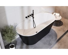 Besco DEEVA B&W voľne stojaca akrylátová vaňa s prepadom 170 x 80 cm, #WWA-170-DBM