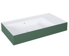Elita Level ľavé nástenná umývadlo Solid Surface 80,5x45,5 cm White Matt/Green Matt RE041461216200