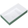 Elita Level ľavé nástenná umývadlo Solid Surface 80,5x45,5 cm White Matt/Green Matt RE041461216200