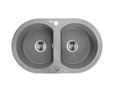 Laveo DAFNE granitový drez 78 x 47 cm, sivý SBD_520T