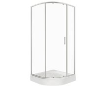 Novoterm SOLID RPS CHR sprchový kút s vaničkou 90 x 90 x 211 cm, sklo číre