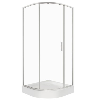 Novoterm SOLID RPS CHR sprchový kút s vaničkou 90 x 90 x 211 cm, sklo číre