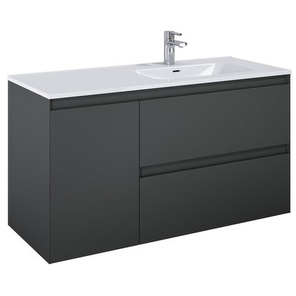 Elita SPLIT skrinka pod umývadlo 120 cm 2S + kôš, antracit matt 168170