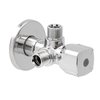 Kombinovaný rohový ventil A-80 TWIN MAC 1/2" x 3/8" x 3/8" s dvomi odtokmi, antical CQ4102