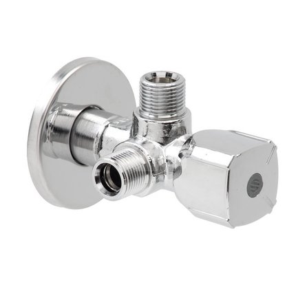 Kombinovaný rohový ventil A-80 TWIN MAC 1/2" x 3/8" x 3/8" s dvomi odtokmi, antical CQ4102