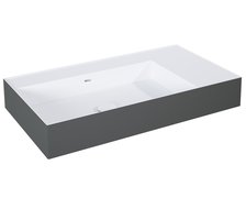 Elita Level ľavé nástenná umývadlo Solid Surface 80,5x45,5 cm White Matt/Antracit Matt RE041461216180