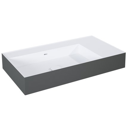 Elita Level ľavé nástenná umývadlo Solid Surface 80,5x45,5 cm White Matt/Antracit Matt RE041461216180