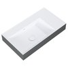 Elita Level ľavé nástenná umývadlo Solid Surface 80,5x45,5 cm White Matt/Antracit Matt RE041461216180