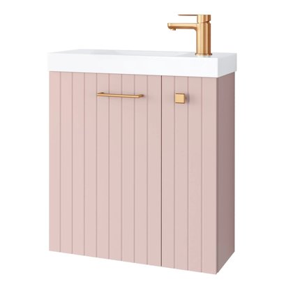 Kúpeľňová skrinka Nook set s umývadlom 55 cm ružová matná 010-SU55-09+TR41366