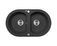 Laveo DAFNE granitový drez 78 x 47 cm, čierny SBD_720T