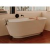 Roca TURA voľne stojaca vaňa z liateho mramoru STONEX® s LED osvetlením a drevenou poličkou 170 x 75 cm A248672000