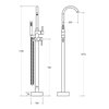 Besco GIULIANA voľne stojaca akrylátová vaňa s prepadom 170 x 80 cm, #WAS-170-GLG