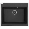 Laveo TAU jednokomorový granitový drez 60 x 50 cm, čierny SBT_7106