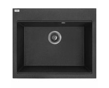 Laveo TAU jednokomorový granitový drez 60 x 50 cm, čierny SBT_7106
