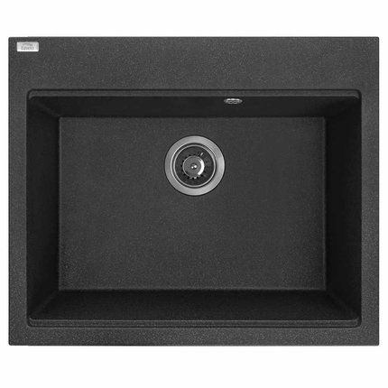 Laveo TAU jednokomorový granitový drez 60 x 50 cm, čierny SBT_7106