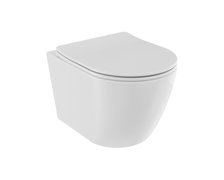 Besco ASPEN WHITE WC misa závesná Rimless 49,5 x 36,5 x 33 cm so sedátkom #ZAS-B-DASB