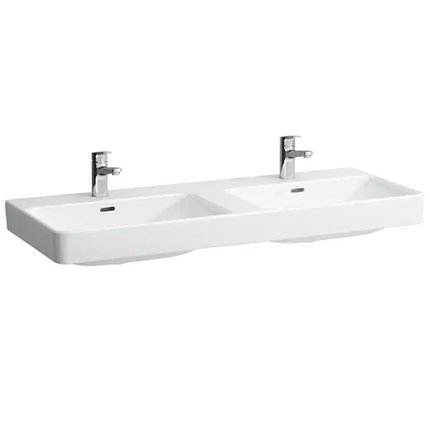 LAUFEN PRO S keramické dvojumývadlo, s 2 otvormi pre 2 batérie 120 x 46 cm biele H8149660001041