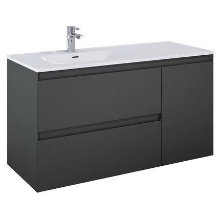 Elita SPLIT skrinka pod umývadlo 120 cm 2S + kôš, antracit matt 168166