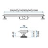REA PURE NEO PRO gold nerezový sprchový žľab 90 cm G5602