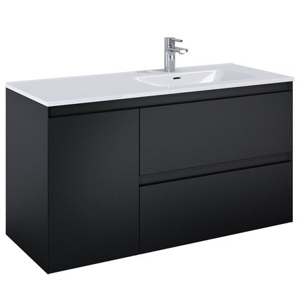 Elita SPLIT skrinka pod umývadlo 120 cm 2S + kôš, black matt 168171