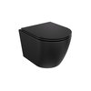 Besco ASPEN MATT BLACK WC misa závesná Rimless 49,5 x 36,5 x 33 cm so sedátkom #ZAS-C-DAC