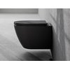 Besco ASPEN MATT BLACK WC misa závesná Rimless 49,5 x 36,5 x 33 cm so sedátkom #ZAS-C-DAC