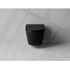 Besco ASPEN MATT BLACK WC misa závesná Rimless 49,5 x 36,5 x 33 cm so sedátkom #ZAS-C-DAC