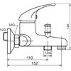 Novaservis METALIA 55 vaňová vodovodná batéria bez príslušenstva 100 mm, chróm 55024/1,0