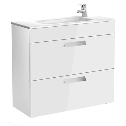 ROCA DEBBA UNIK set kúpeľňová skrinka biela lesklá s umývadlom keramickým 80x36 cm A855907806