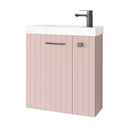 Kúpeľňová skrinka Nook set s umývadlom 55 cm ružová matná 010-SU55-11+TR41366