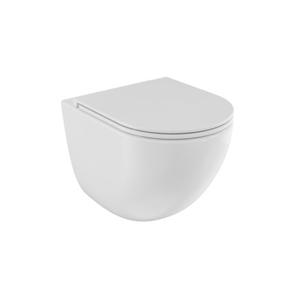 Besco ASPEN ERGO WHITE WC misa závesná Rimless 49,5 x 36 x 39 cm so sedátkom #ZASE-B-DAB