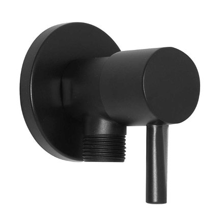 Novoterm Rohový ventil keramický s krytkou a kovovou pákou čierny 1/2 × 3/8″ ZOCZ
