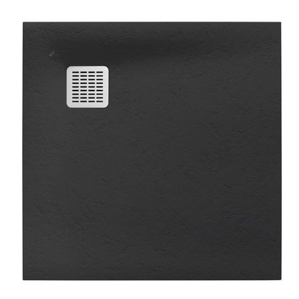 Roca TERRAN STONEX štvorcová kompozitná sprchová vanička 90 x 90 cm, onyx P10338438401640