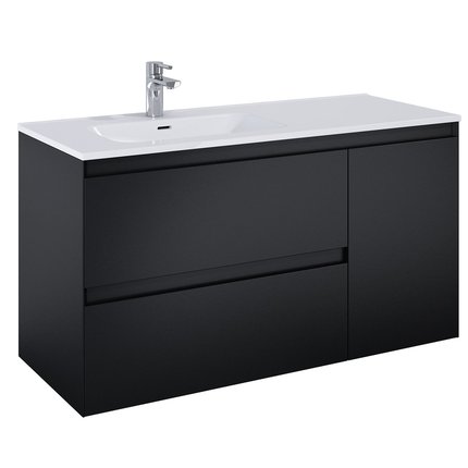 Elita SPLIT skrinka pod umývadlo 120 cm 2S + kôš, black matt 168167