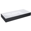 Elita Level ľavé nástenná umývadlo Solid Surface 100,5x45,5 cm White Matt/Black Matt RE041461216030