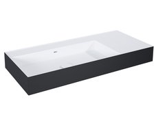 Elita Level ľavé nástenná umývadlo Solid Surface 100,5x45,5 cm White Matt/Black Matt RE041461216030