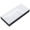 Elita Level ľavé nástenná umývadlo Solid Surface 100,5x45,5 cm White Matt/Black Matt RE041461216030