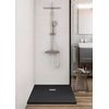 Roca TERRAN STONEX štvorcová kompozitná sprchová vanička 90 x 90 cm, čierna P10338438401400