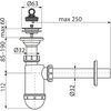 AlcaPlast sifón umývadlový s nerezovou mriežkou odtok 32 mm A410