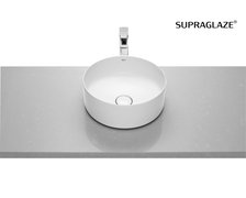Roca INSPIRA Round FINECERAMIC ® umývadlo na dosku 37 x 37 cm, biele SUPRAGLAZE® A327523S00