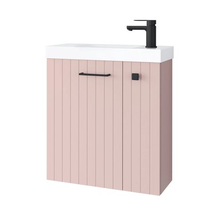 Kúpeľňová skrinka Nook set s umývadlom 55 cm ružová matná 010-SU55-12+TR41366