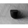 Besco ASPEN ERGO MATT BLACK WC misa závesná Rimless 49,5 x 36 x 39 cm so sedátkom #ZASE-C-DAC