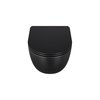 Besco ASPEN ERGO MATT BLACK WC misa závesná Rimless 49,5 x 36 x 39 cm so sedátkom #ZASE-C-DAC