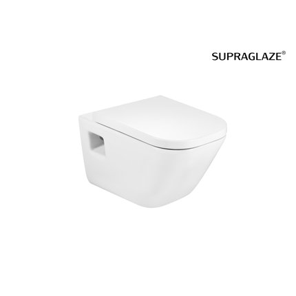 Roca GAP Square WC misa závesná Rimless 35 x 54 cm, biela SUPRAGLAZE® bez sedátka A34647FS00