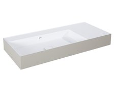 Elita Level ľavé nástenná umývadlo Solid Surface 100,5x45,5 cm White Matt/Fume Matt RE041461226190