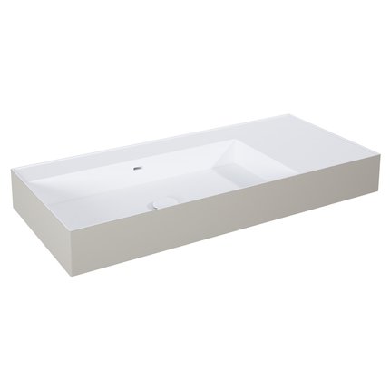 Elita Level ľavé nástenná umývadlo Solid Surface 100,5x45,5 cm White Matt/Fume Matt RE041461226190