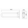 Kolo Geberit LEHNEN CONCEPT PRO madlo na stenu 85 cm, sklopné, nerezová oceľ L60403000