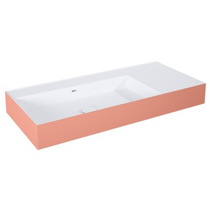 Elita Level ľavé nástenná umývadlo Solid Surface 100,5x45,5 cm White Matt/Pink Matt RE041461226020