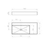 Elita Level ľavé nástenná umývadlo Solid Surface 100,5x45,5 cm White Matt/Pink Matt RE041461226020