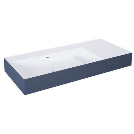 Elita Level ľavé nástenná umývadlo Solid Surface 100,5x45,5 cm White Matt/Navy Blue Matt RE041461226210